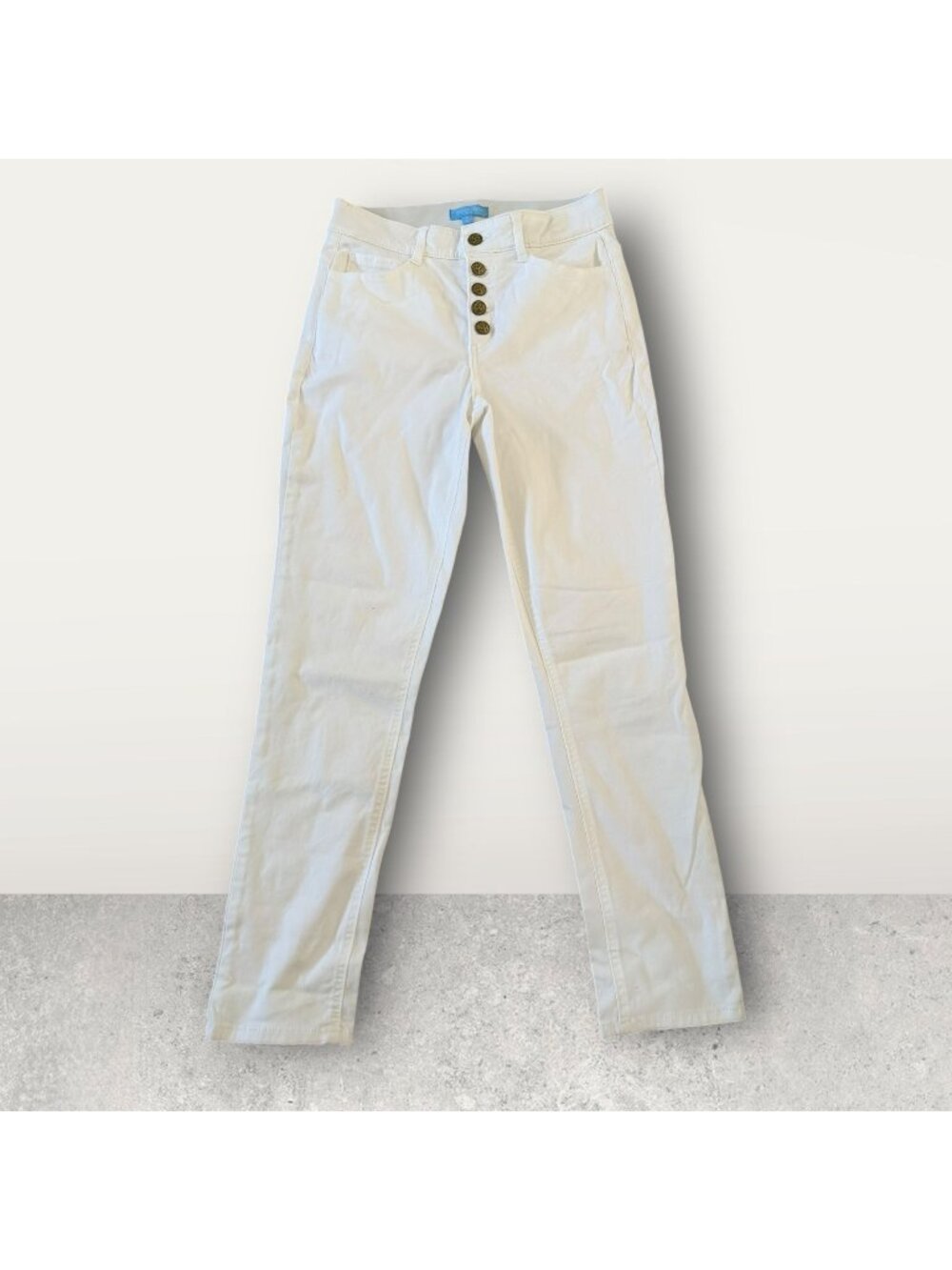 DRAPER JAMES RSVP White Stretch Button Fly Jeans Size 6